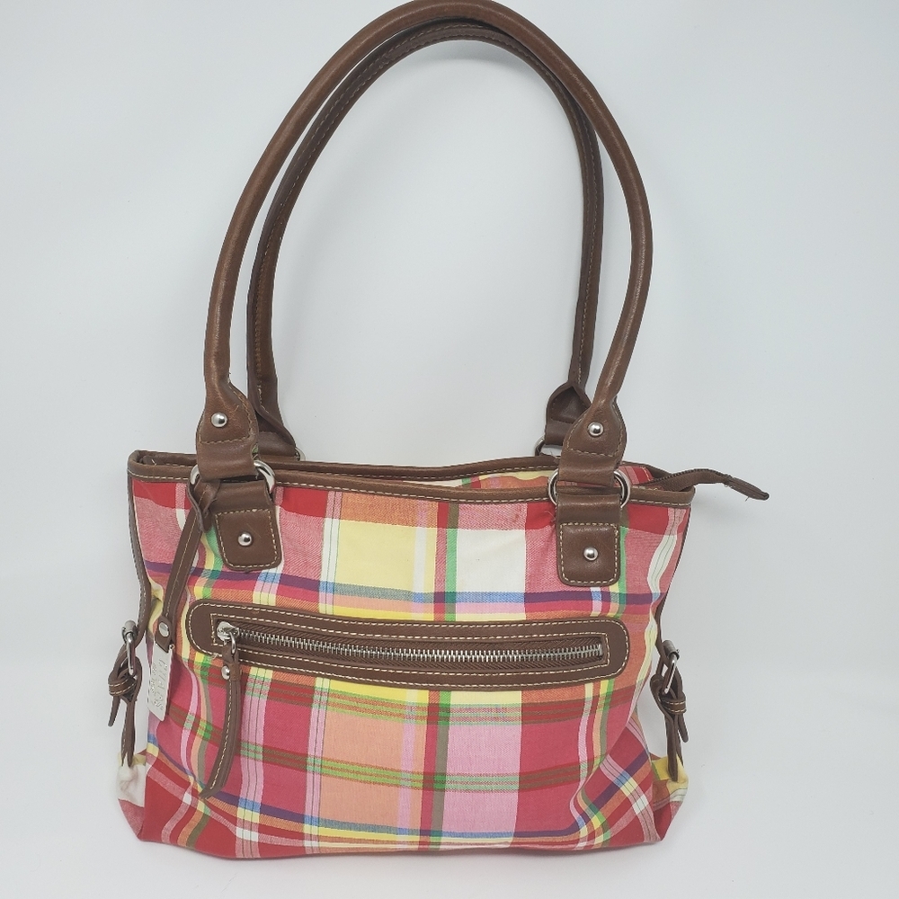CHAPS | Plaid Handbag w/ multiple zip  compartments
